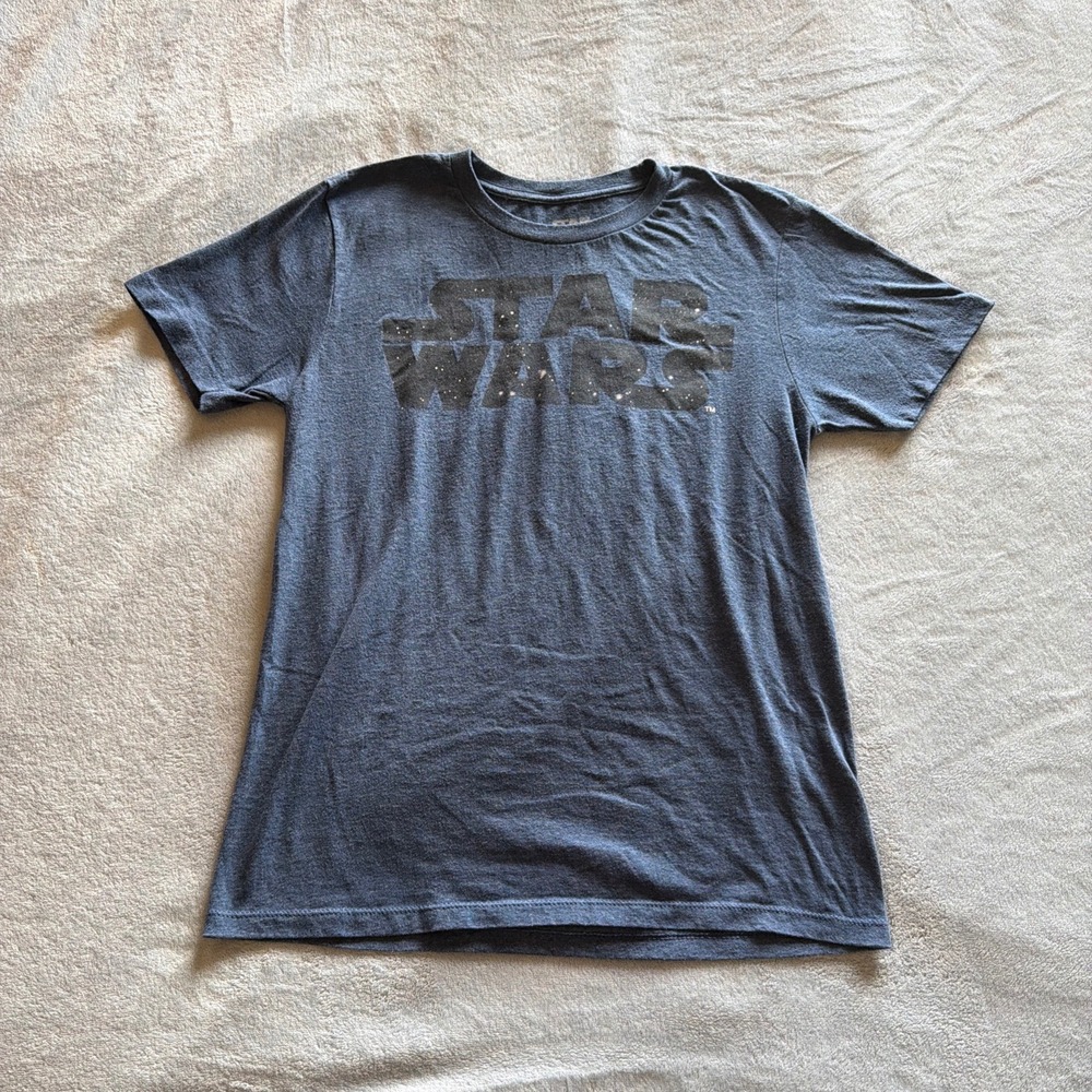 Star Wars Men's Blue T-Shirt Size Small Logo Graphic Tee Fifth Sun - F321